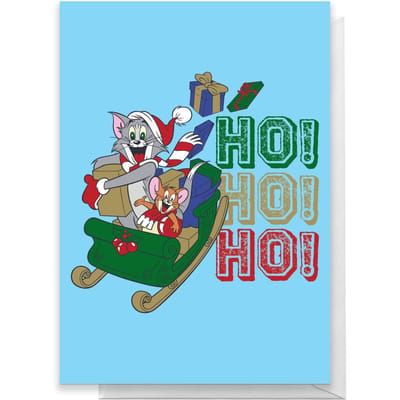 Tom And Jerry Sleigh Ho! Ho! Ho! Greetings Card - Standard Card