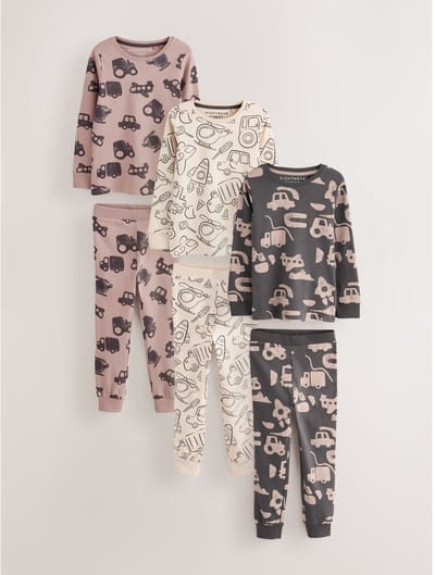Next - Jongens - Mini Knusse Pyjama's 3 Set - Grijs