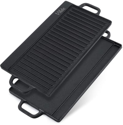 Grillplaat Gietijzeren Dubbelzijdige CAST LINE 50,5x23,5 cm - Bakplaat - Ovenplaat - Grillpan - Grill - Pan - Steakpan