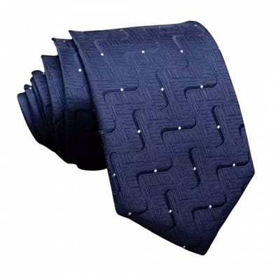 Stropdas blauw- verspringend motief - Charme Bijoux