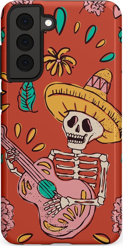 Casetastic hoesje geschikt voor Samsung Galaxy S21 FE 5G - Dubbellaagse bescherming - Muziekbot - Fashion Case - Terracotta Taupe