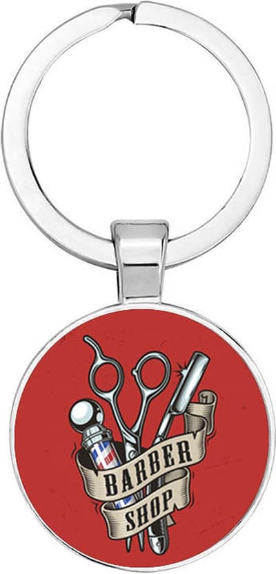 Akyol - Barber shop Sleutelhanger - kapper - iemand die kapper is - werk - cadeau - verjaardag - kado - geschenk - gift - welkomst cadeau - afscheidscadeau - 2,5 x 2,5 CM