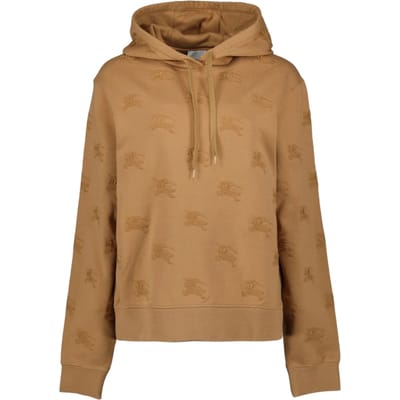 Burberry Logo Geborduurd Trekkoord Hoodie Camel Legacy Bruine Hoodie