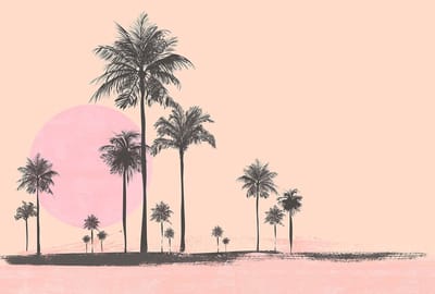 Fotobehang MiamiBeachSunrise2 DD119765 A.S. Création ARTist Beige Creme Roze Vlies 270 x 400 cm (4 delen) Fotobehang online webshop