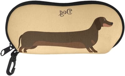 Belidome Durable Glasses Sunglasses Case Bag Holder for Women Girls, Dachshund Dog