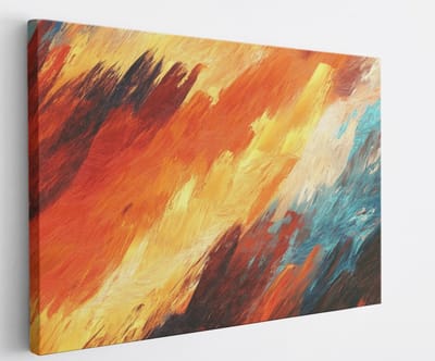 Saammp Canvas Schilderij - Groffe strepen - Abstract kunstwerk - 45x30 - Foto op canvas - Wanddecoratie - Muurdecoratie Woonkamer - Slaapkamer decoratie - Canvas Print