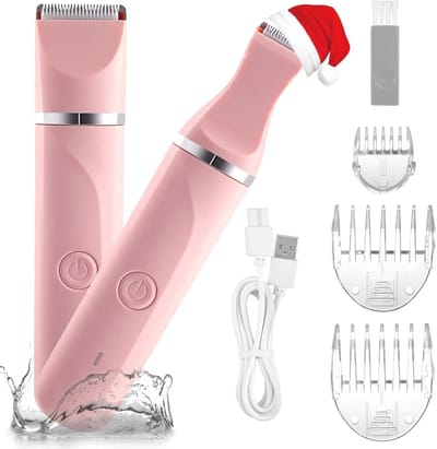 Oplaadbaar Intiem Scheerapparaat voor Dames - Waterdichte Bikini- en Lichaamstrimmer in Roze