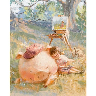 Kit complet de peinture diamant 5D à faire soi-même, kit de point de croix, animal cochon, broderie diamant 20X30CM gray