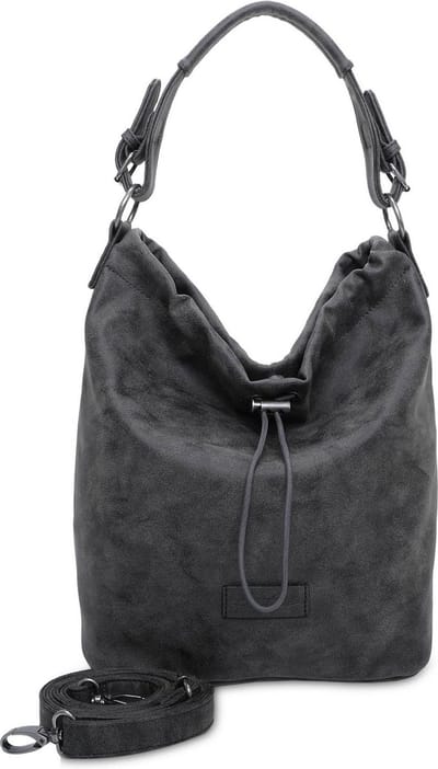Fritzi aus Preußen Schoudertas Poppi04 Vintage Hobo Bag Black Idol Zwart