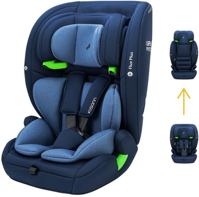 Osann Flux Plus i-Size Autostoel 76-150 cm – R129 – Groep 1/2/3 – Autogordel – Verstelbare Hoofdsteun - Marineblauw gemêleerd