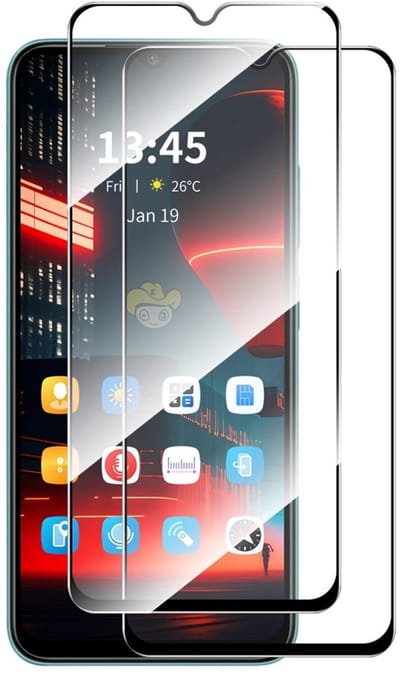 ENKAY Screen Protector - Geschikt voor Samsung Galaxy A17 Screen Protector - ENKAY Full-Cover 9H Tempered Glass Duo-Pack - Zwart