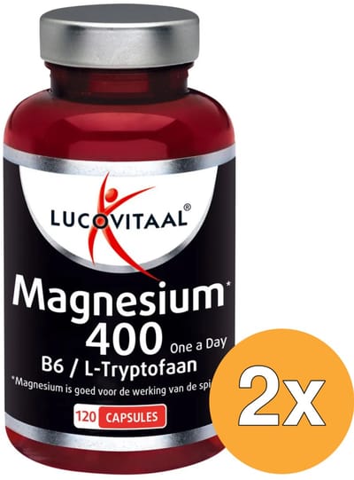 2x Lucovitaal Magnesium 400 met B6 & L-Tryptofaan (120 capsules)