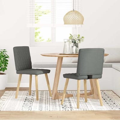 vidaXL - Eetkamerstoelen - 2 - st - stof - donkergrijs