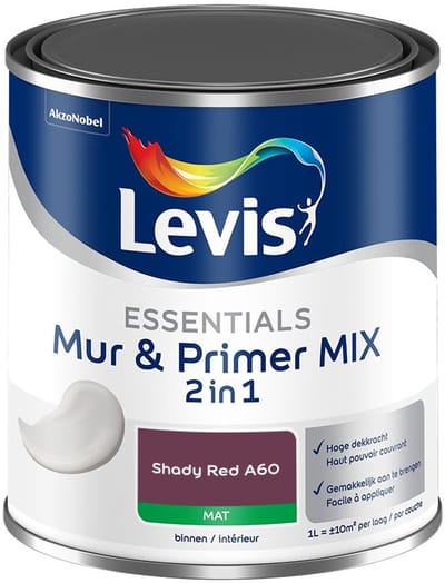Levis - Essentials Mur & Primer Mix - Shady Red A60 - Mengverf - 1 L