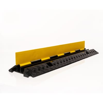 Max Kabelbrug 2-Kanalen Kabelgoot 100 cm – Zwart/Geel – Rubber – 30 x 35 mm