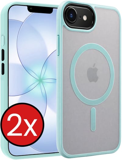 Hoesje - 2 Stuks - Geschikt voor Apple iPhone 17e - Magsafe Compatible - Sterk & Shockproof - Shock Proof Case - Back Cover - Telefoon Hoes - Telefoonhoes - Lichtblauw