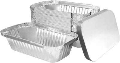 Aluminium - Alu Bak + deksel - 911cc - 100stuk - 20x13.5x5.6cm - Kapsalon - Rechthoek - IMES