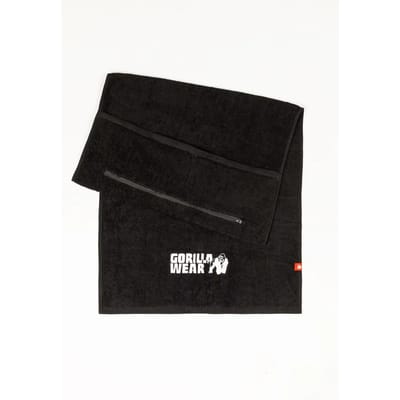 Gorilla Wear Zip Pocket Handdoek - Zwart
