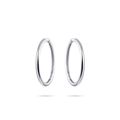 Gisser Jewels - Oorringen KCL3/40 - gerhodineerd sterling zilver - gepolijst - 3 x 20 mm