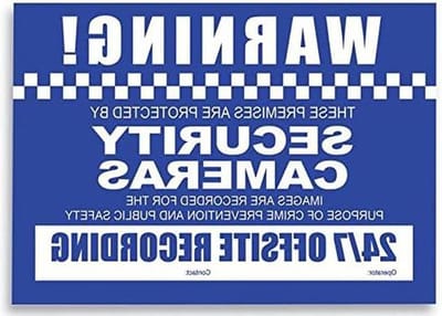 Waarschuwingsstickers CCTV - Camerabewaking Stickers - Beveiliging Plaatsen - Zelfklevend Polypropyleen - 210x300mm - Wit op Blauw