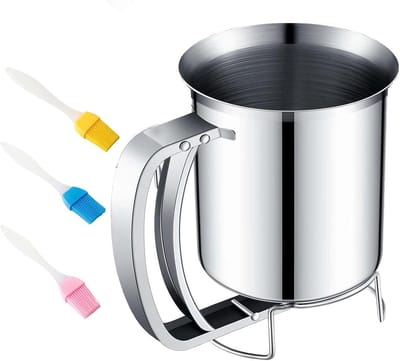 Handmatige Deegdispenser van RVS, 800 ml, Voor Pannenkoeken, Deegportioneer, Keukenhulpmiddel voor Bakken en Taarten