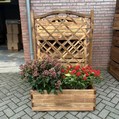 set 2x AMISHOUT - Houten plantenbak met klimrek 89x40x40 (140) cm/bouwpakket