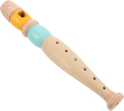 Houten Fluit - Muziek Speelgoed - Vroege Educatie - Draagbaar Lichtgewicht - 20cm Lengte - Beige