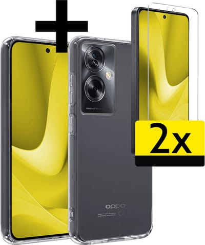 Hoesje - Met 2x Screenprotector - Geschikt voor OPPO A79 - Sterk & Shockproof - Back Cover - Siliconen Case - Telefoon Hoes - Telefoonhoesjes - Transparant