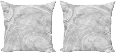 ABAKUHAUS marmer kussenhoezen-set – 2x60x60 cm – dubbelzijdige print – rits – lichtgrijs