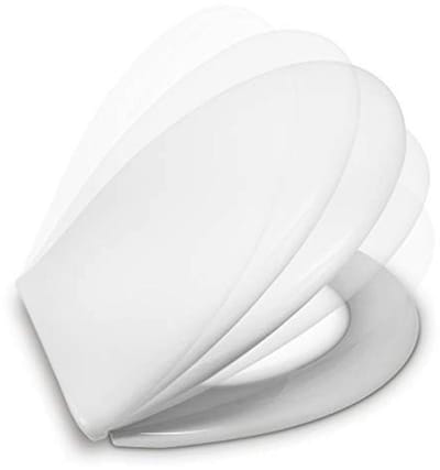 Gedempte WC-bril met Soft Close – Voor Universele O-vorm Toiletten – Eenvoudige Installatie en Reiniging 43 x 36 x 5,5 cm