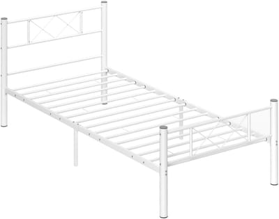 HOMCOM-Bettrahmen-Stahl-96L x 208B x 88H cm-Weiß