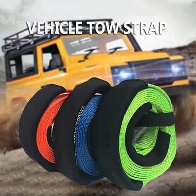Reddingsband met Haak - Sleepriem Noodgeval - Auto Berging - Hoge Treksterkte - 5 Meter - Blauw