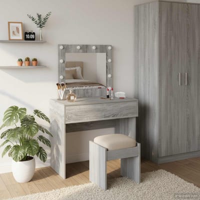 vidaXL - Kaptafel - Grijs - 83 - x - 40 - x - 70 - cm - Bewerkt - hout