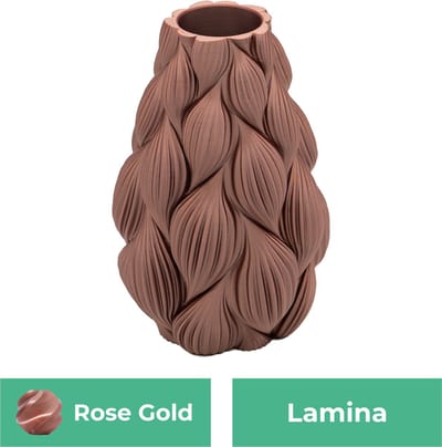 Lamina moderne vaas – Decoratieve vaas - Rose Gold - 3d geprinte vaas – geschikt voor droogbloemen - 20CM