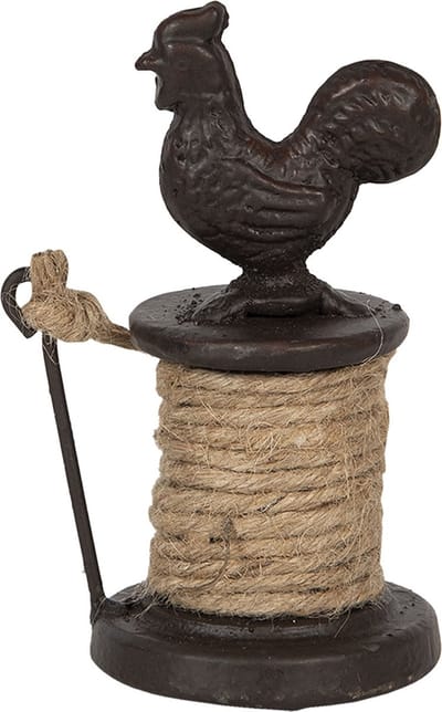 Clayre & Eef Touwhouder haan 13 cm Bruin Ijzer