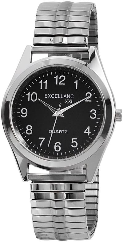 EXCELLANC Herenhorloge Edelstahl van Edelstahl, XXL-band, inkortbaar