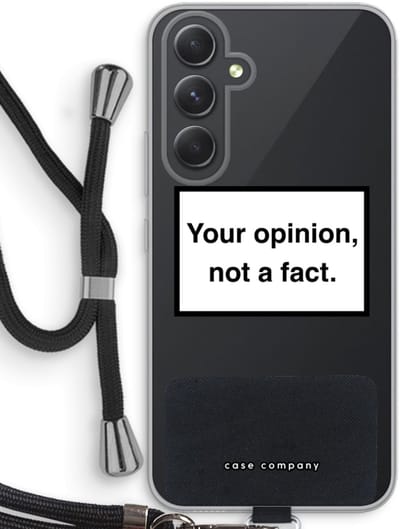 Case Company® - Hoesje met koord geschikt voor Samsung Galaxy A54 hoesje met Koord - Your opinion - Telefoonhoesje met Zwart Koord - Bescherming aan alle Kanten en Over de Schermrand