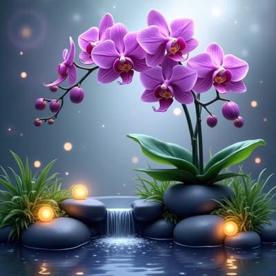 Diamond painting set Levendige orchidee 40x40cm