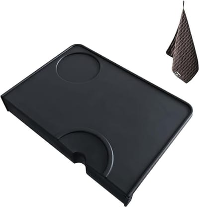 Tampermat met tafelrandbescherming en antislip koffiehanddoek, duurzame barista-accessoires voor perfecte espresso en koffiezetervaring