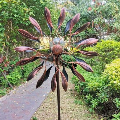 Windspinner met Licht - Windmolen Tuin - Tuin Decoratie - Dubbele Draaiende Bladen - 200 cm - B