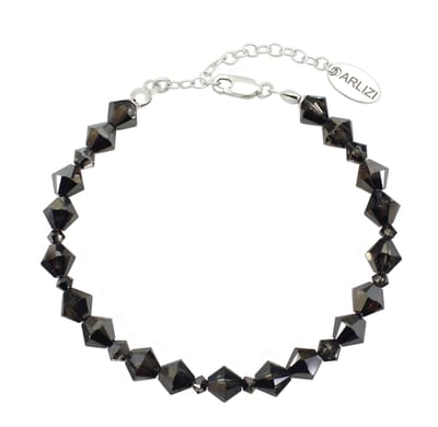 ARLIZI 2165 Armband antraciet Swarovski kristal - sterling zilver - 21 cm