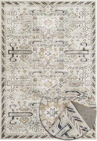 Vintage Oosters Tapijt - Zacht - Machinewasbaar Vloerkleed - Antislip - Premium Polyester Vezels - Crème - 120cm x 160cm