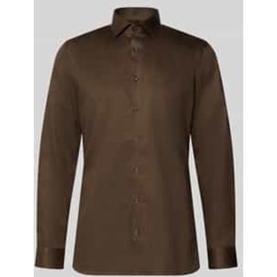 OLYMP No. Six Overhemd, Super Slim, Royal Kent, Zwart-Bruin