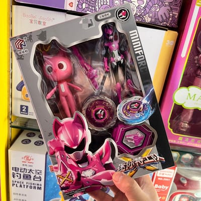 Nieuwe Authentieke Mini Kinder Geheime Dienst Team Mini Force Max Lucy Top Trekkabel Draaiend Jongens Vecht Speelgoed Set Cadeau