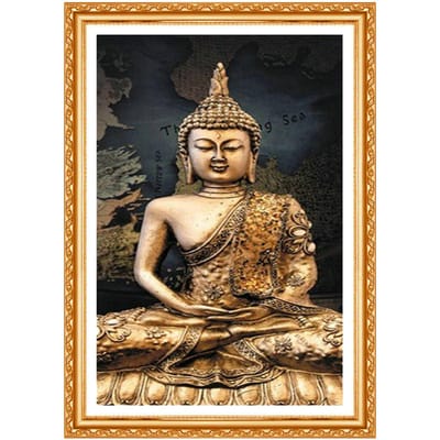 Religieus Boeddha Icoon Diamant Schilderen Kruis Portret Volledig Diamant Strass Borduurwerk Mensen 20X30CM beige