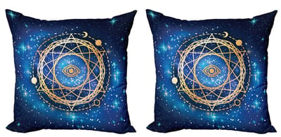 ABAKUHAUS Galaxy Mandala Kussenhoezen – 2x40x40 cm – Dubbelzijdig bedrukt – Multicolor