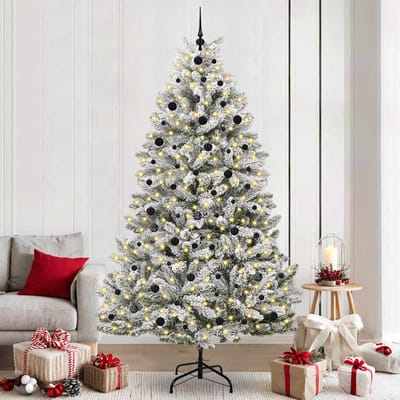 vidaXL - Kunstkerstboom - 240 - cm - 300 - LED's - Warmwit - PVC - en - Staal