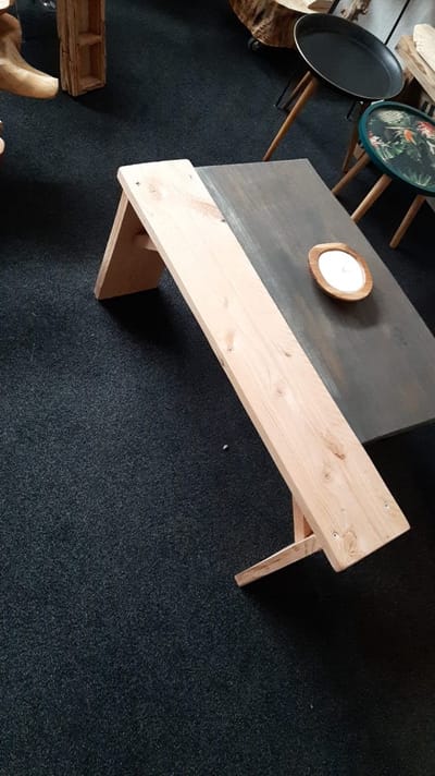 Tuinbank - 100cm - Naturel geen bouwpakket direct te gebruiken