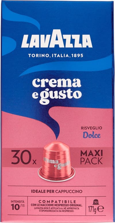 Lavazza 7030, Koffiecapsule, Caffe crema, 171 g, Medium roast, 30 kopjes, 10/13