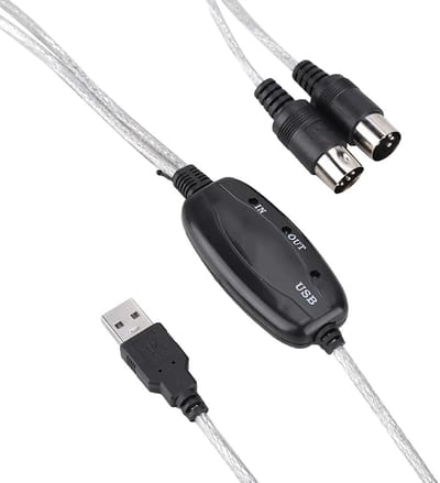 aladdien - USB naar kabelconverter - interface kabel - 2-in-1 PC naar synthesizer - Geschikt voor muziekstudio - Ejoyous2k5r1pgwao